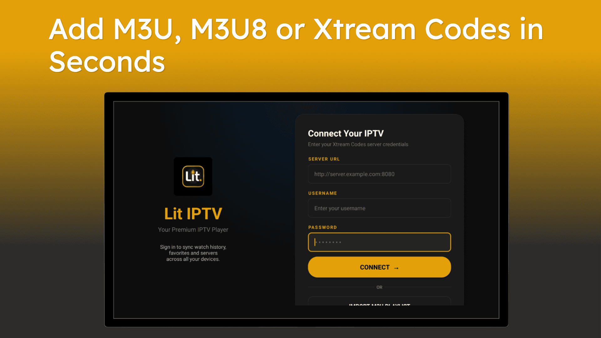 Connect with Xtream Codes on Android TV