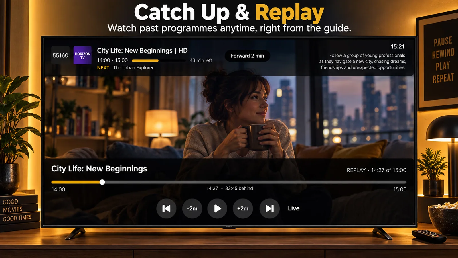 Guide im TiviMate-Stil mit Catch-up und Favoriten