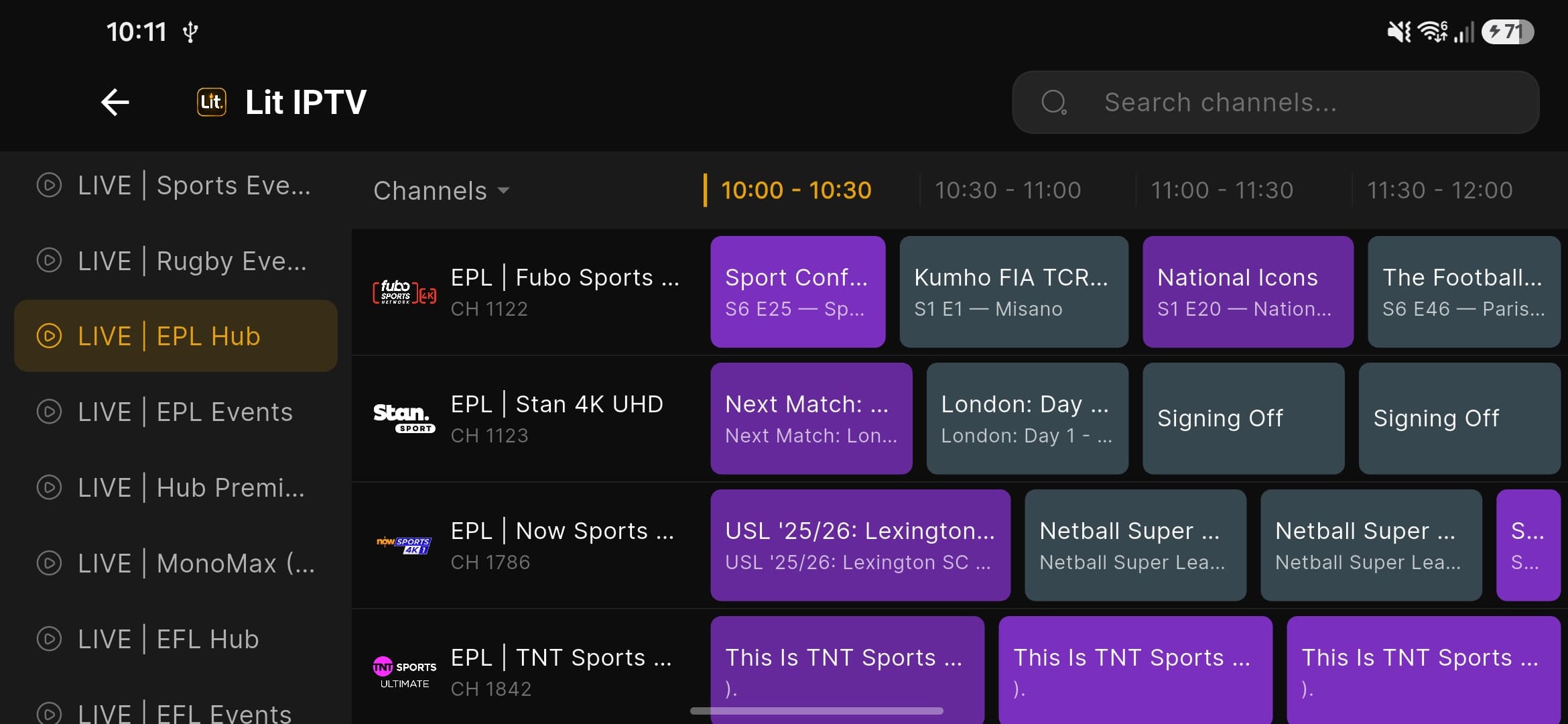 Electronic program guide with multi-day channel timeline