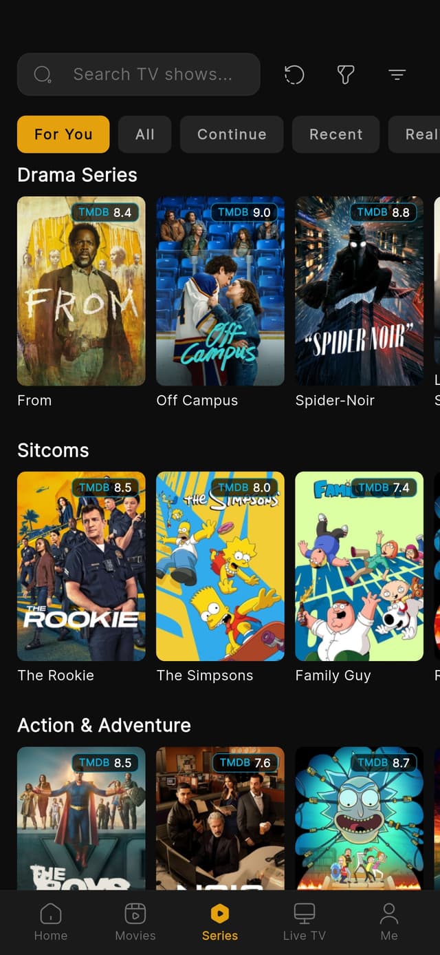 Lit IPTV TV shows browse with trending titles